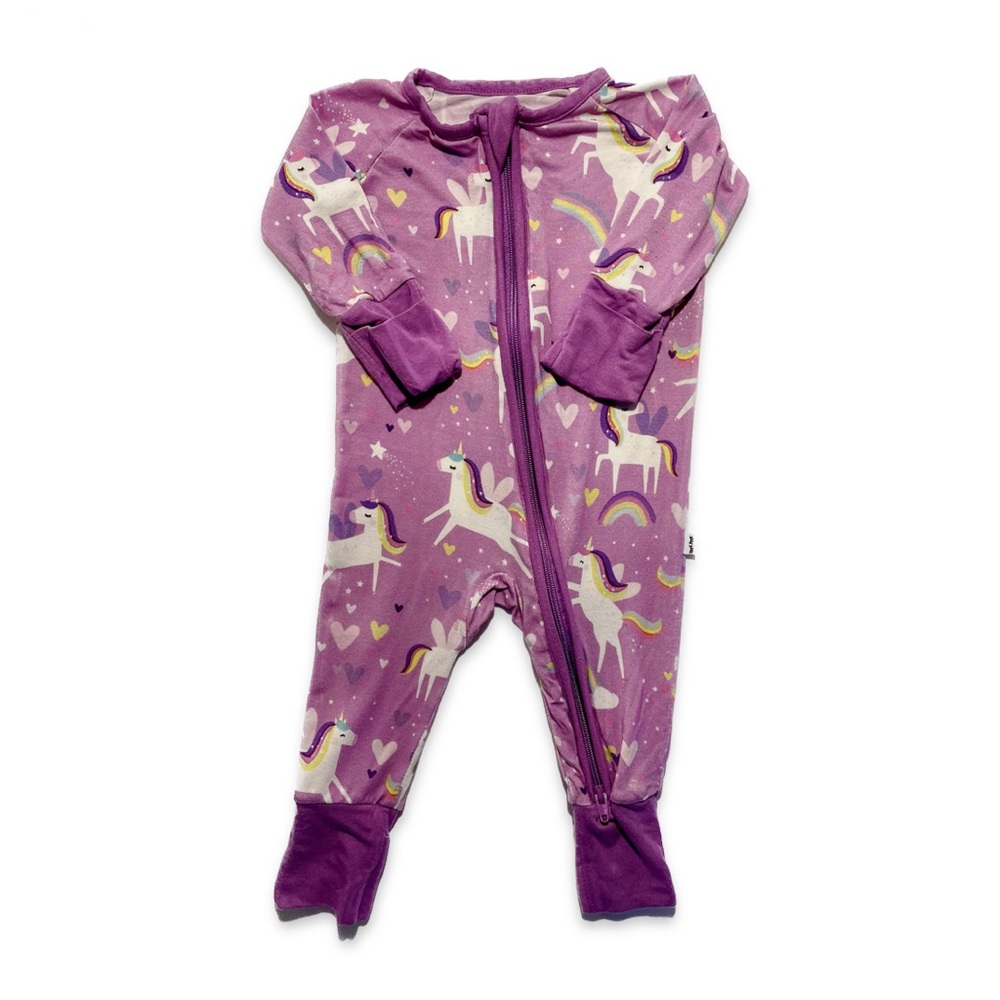 Little Sleepies Zippy Pajamas (Sienna’s Unicorns), Size Newborn. Good condition.